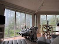 View from couch in the living room.