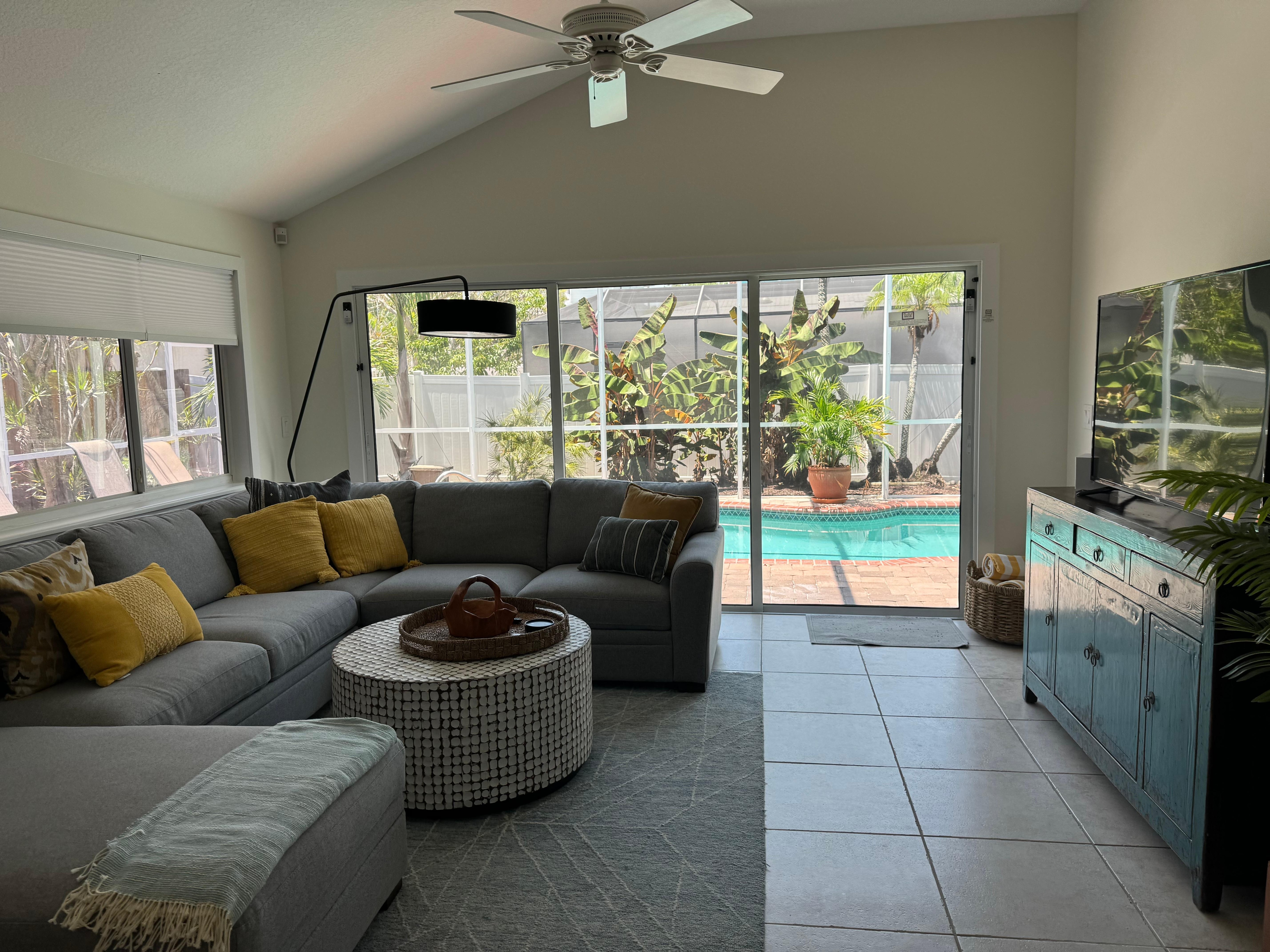 Living room. Loved this couch. 