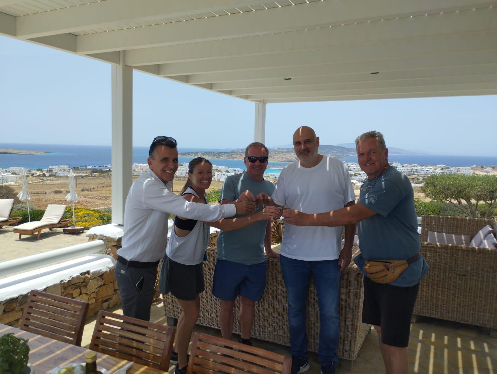 Being welcomed by the lovely staff of Vasilis