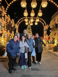 Christmas decorations outside the hotel in the main plaza