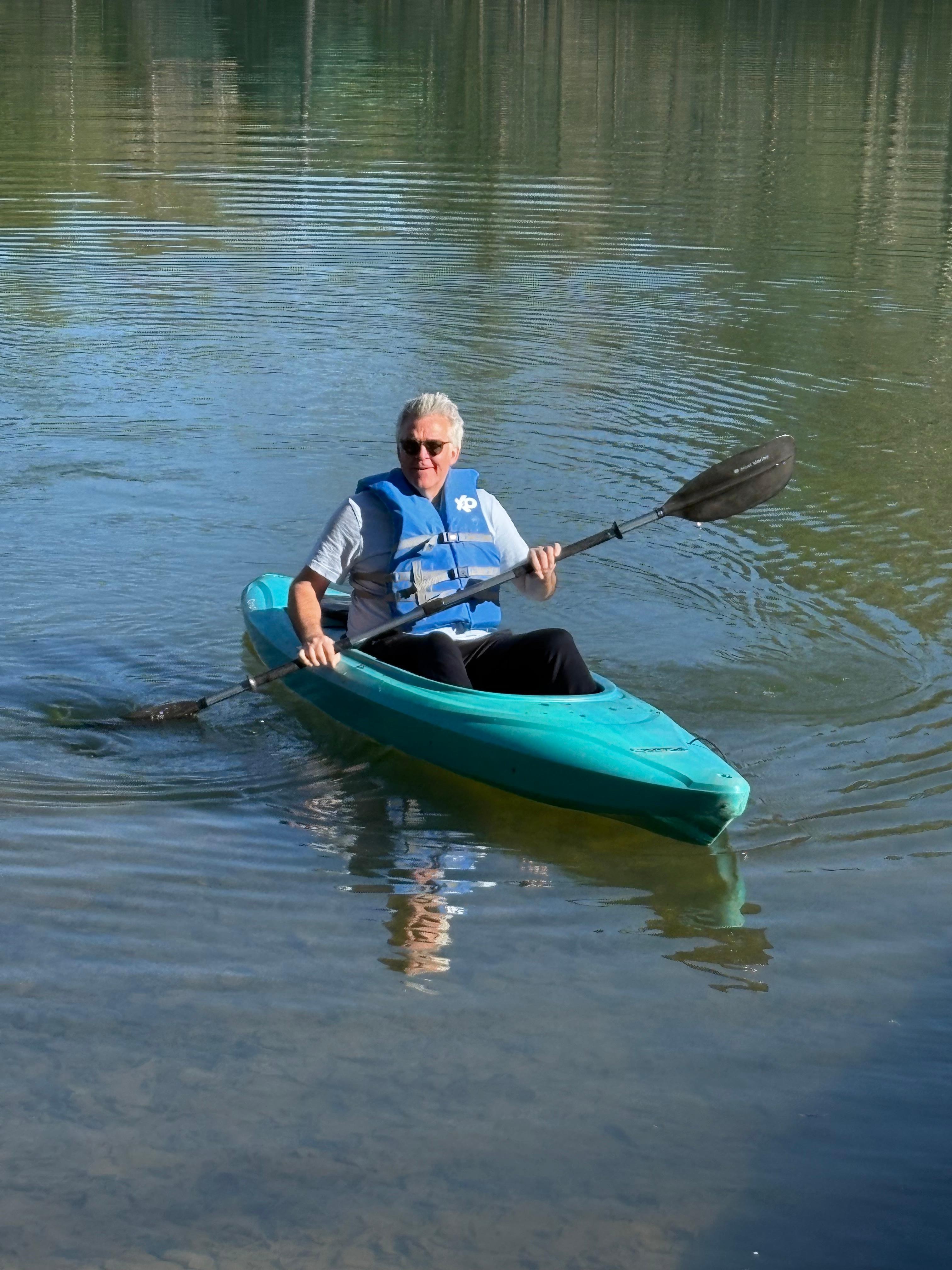 Kayaking on the  lake 