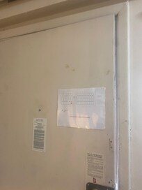 Looks like food splatter med on door