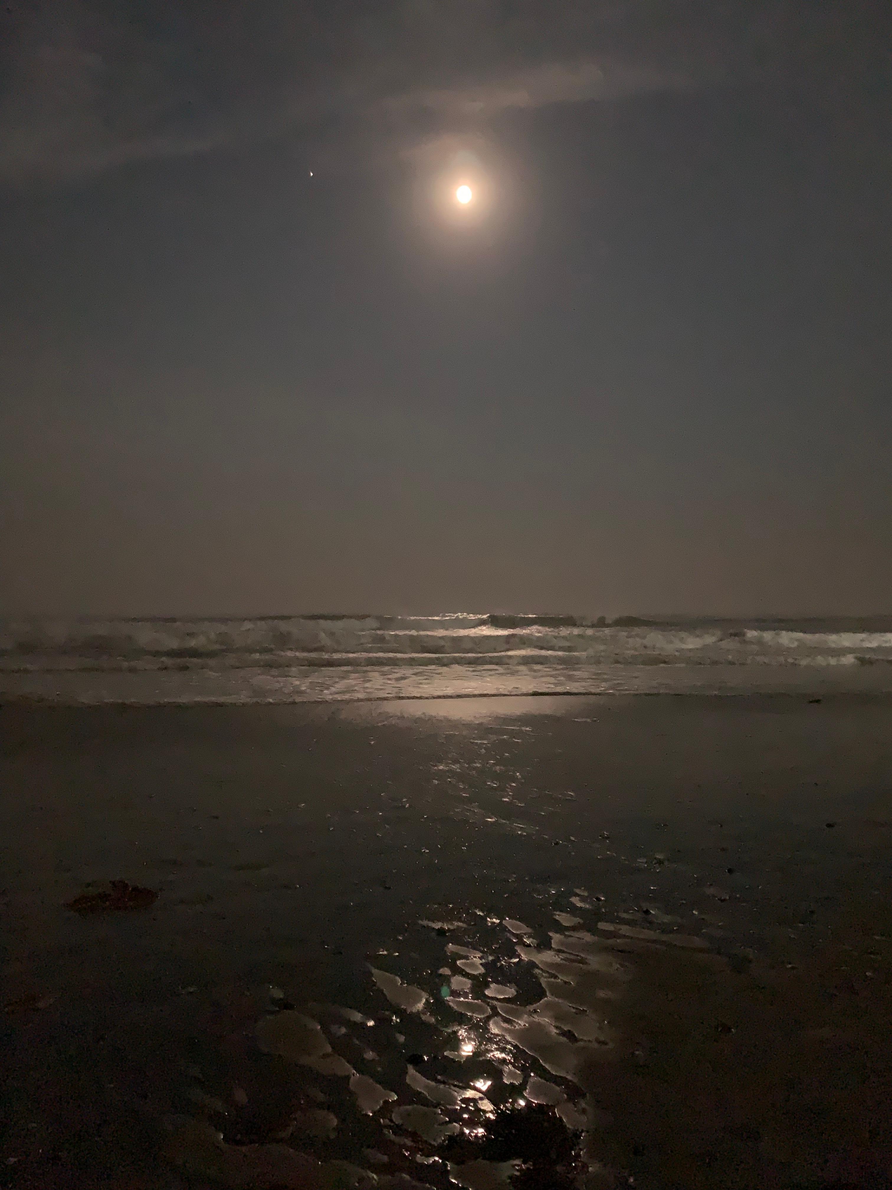 Magnifique éclairage de la lune pour petite marche nocturne 