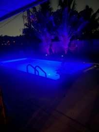 Pool area at night it was extremely relaxing and a very quiet neighborhood