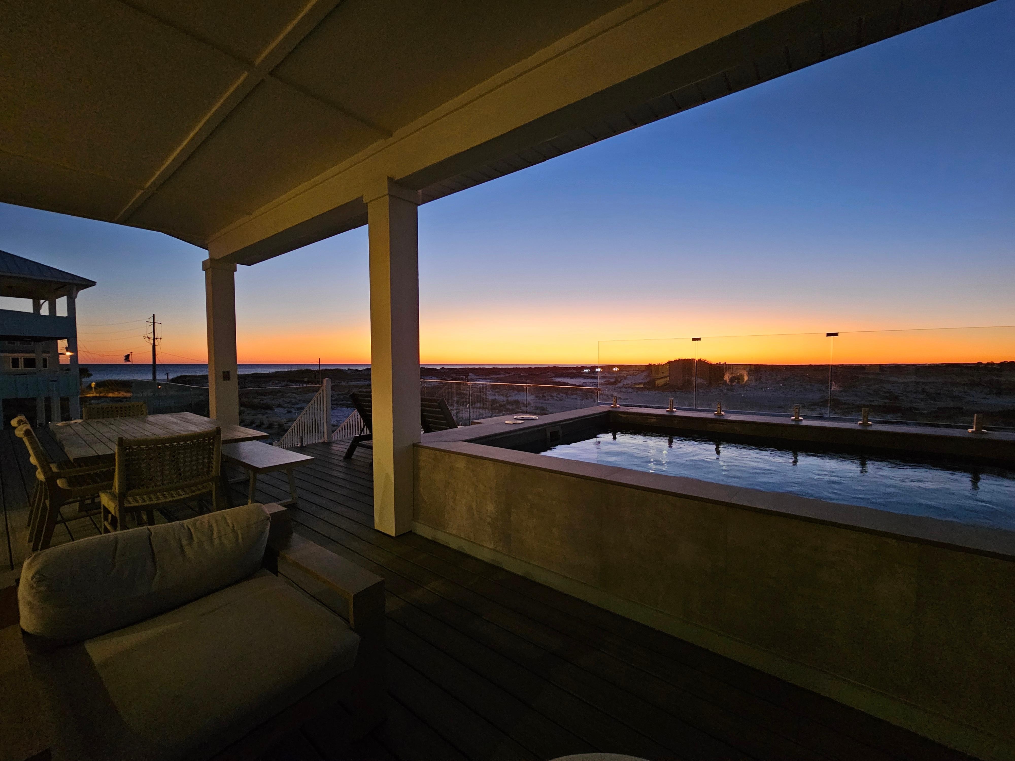 Heated plunge pool on deck