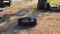 Fire pit was still smoking when we arrived.