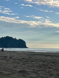 On the beach.