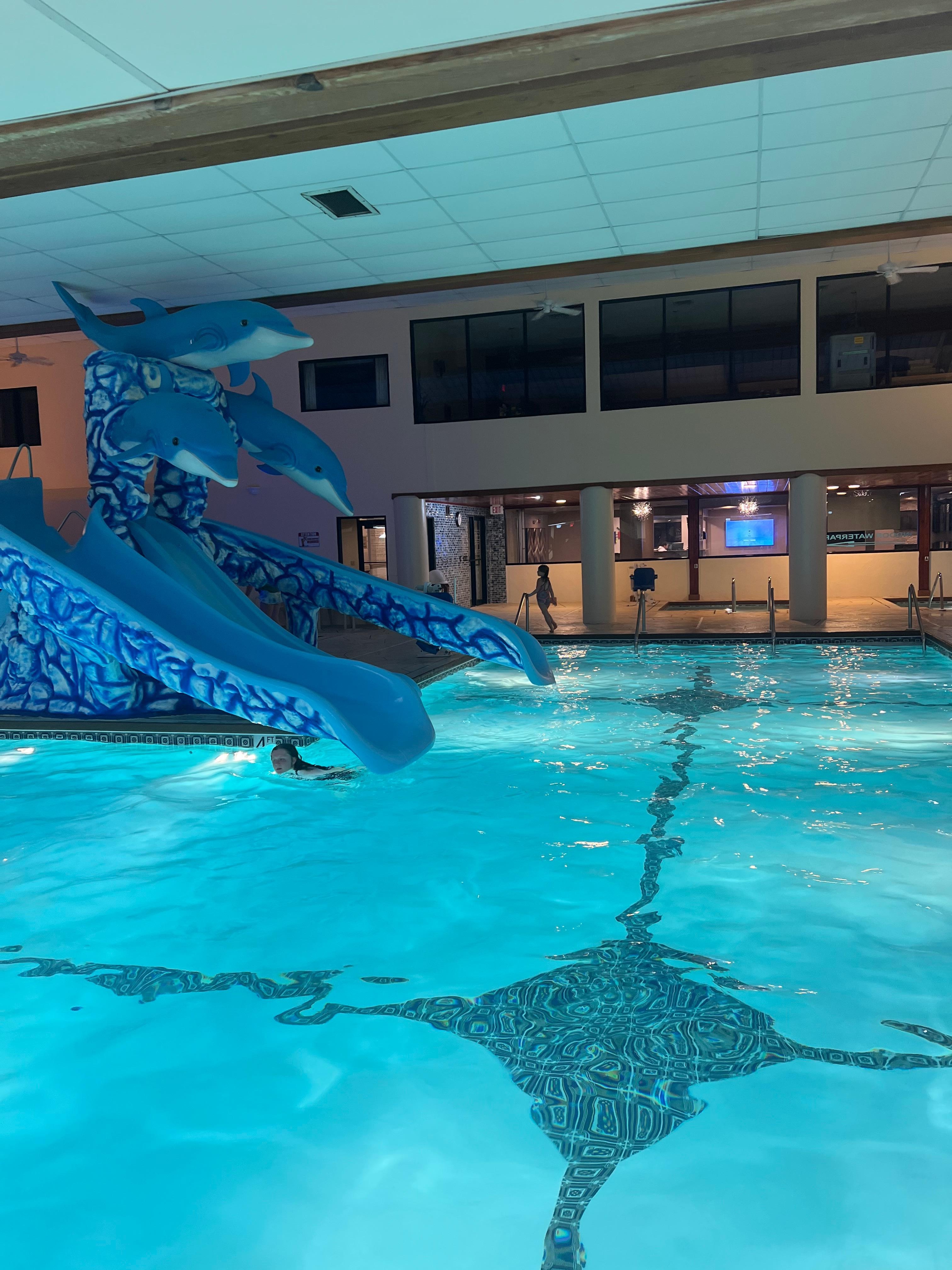 Inside swimming pool