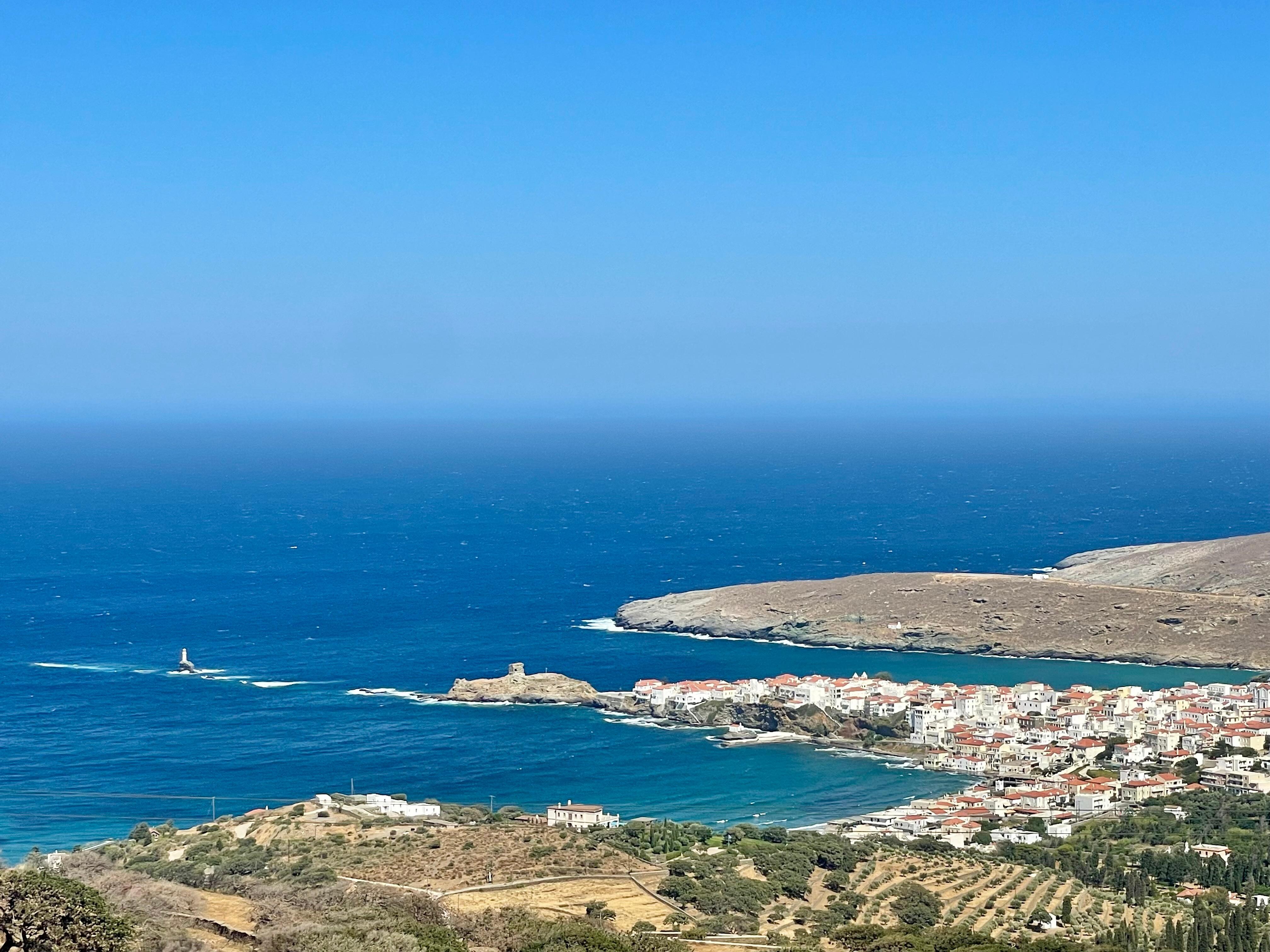 Vue de la maison sur Chora