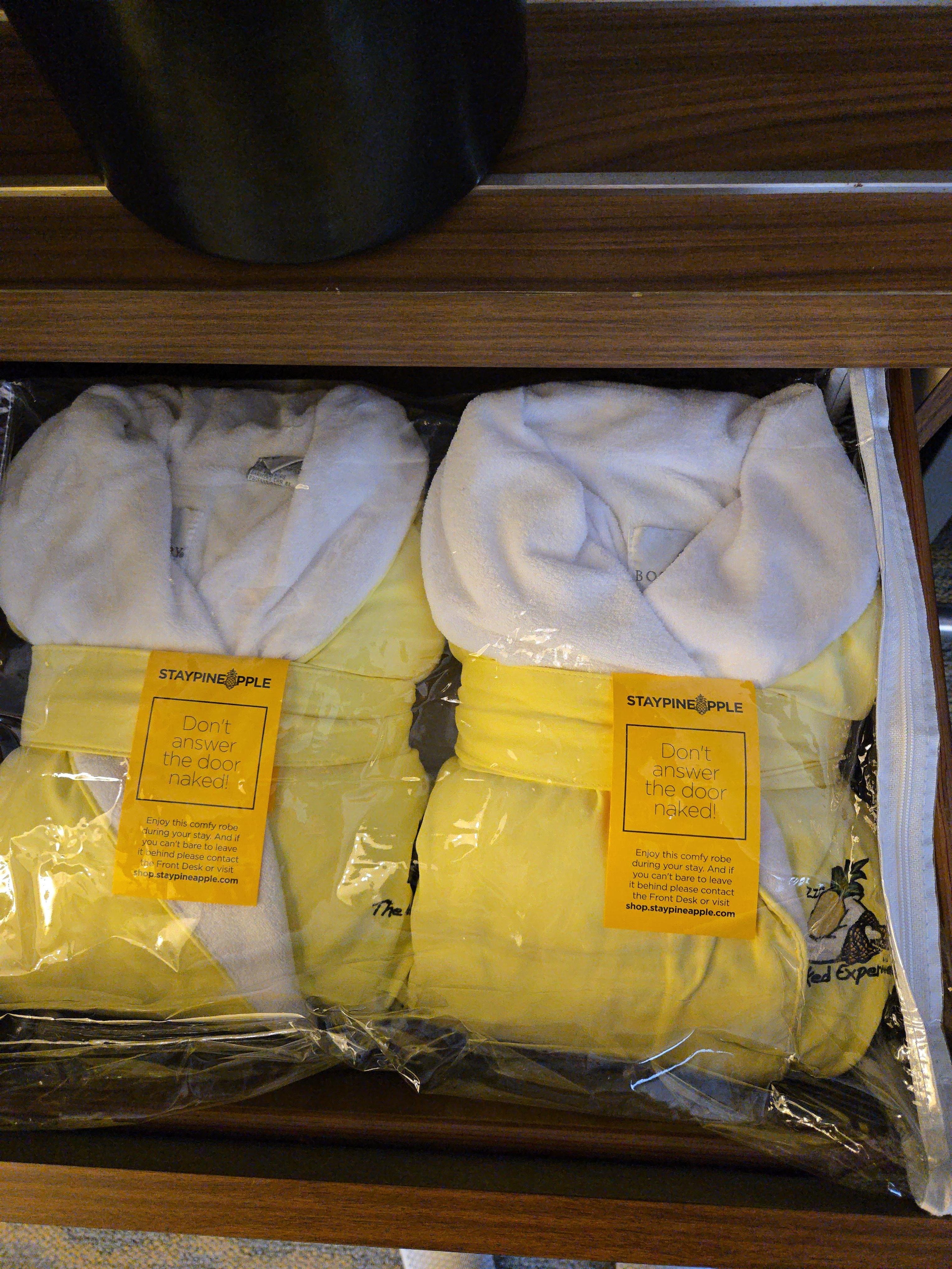 Fresh bath robes with a cute concept theme.