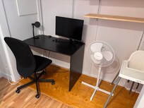 Working area with provided monitor.