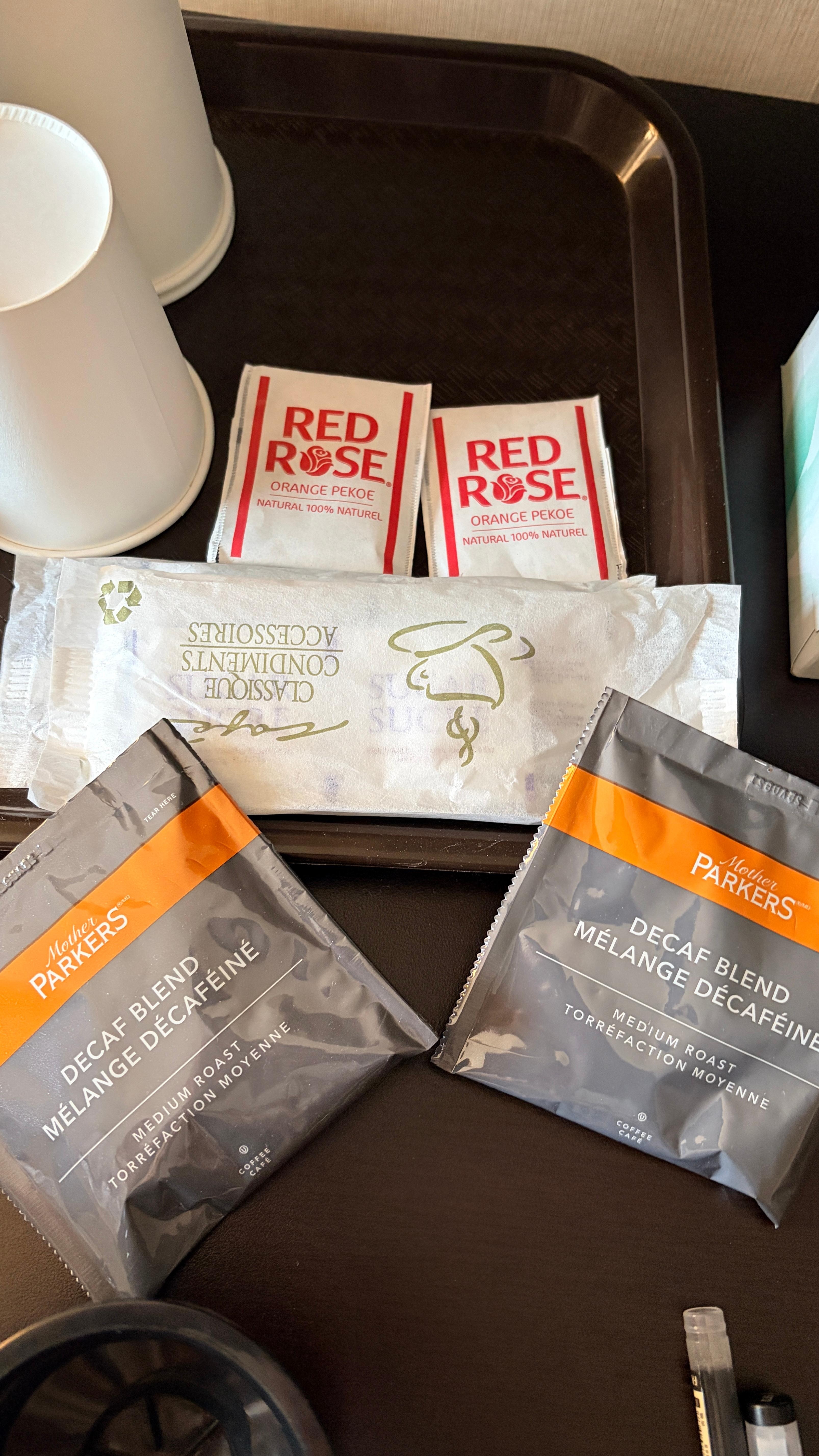 Only decaf coffee available in room
