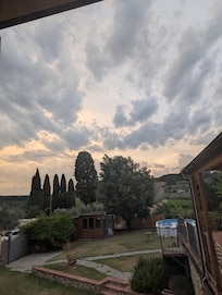 Dramatic August sky over the garden.