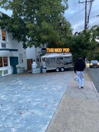 Cute airstream out front.