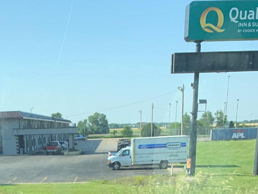 View from exit to motel