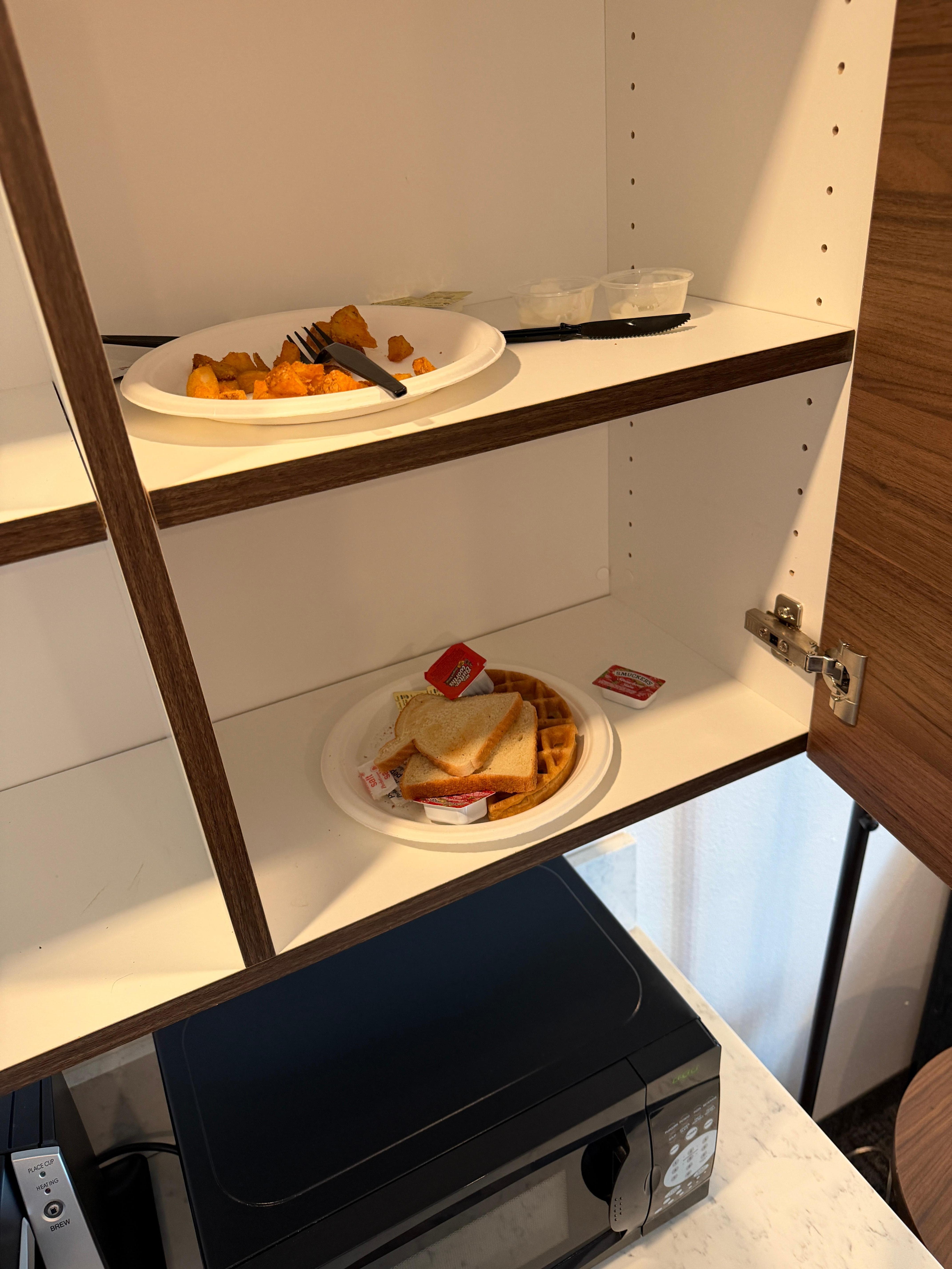 Old Waffels and has browns in the cupboard 