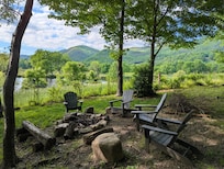 Pond & mountains view
