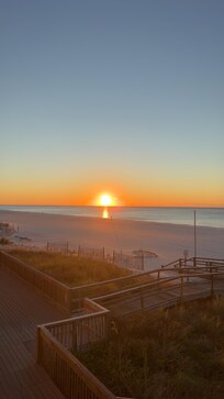 Balcony view of sunrise.