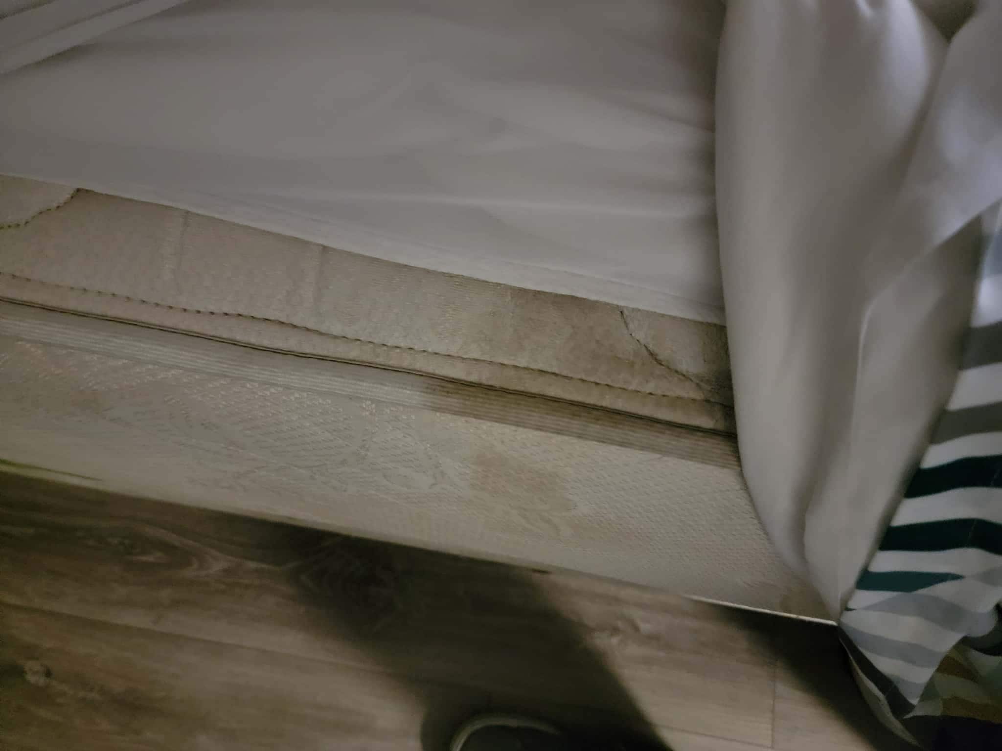 The dirty bed sheets 