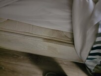 The dirty bed sheets