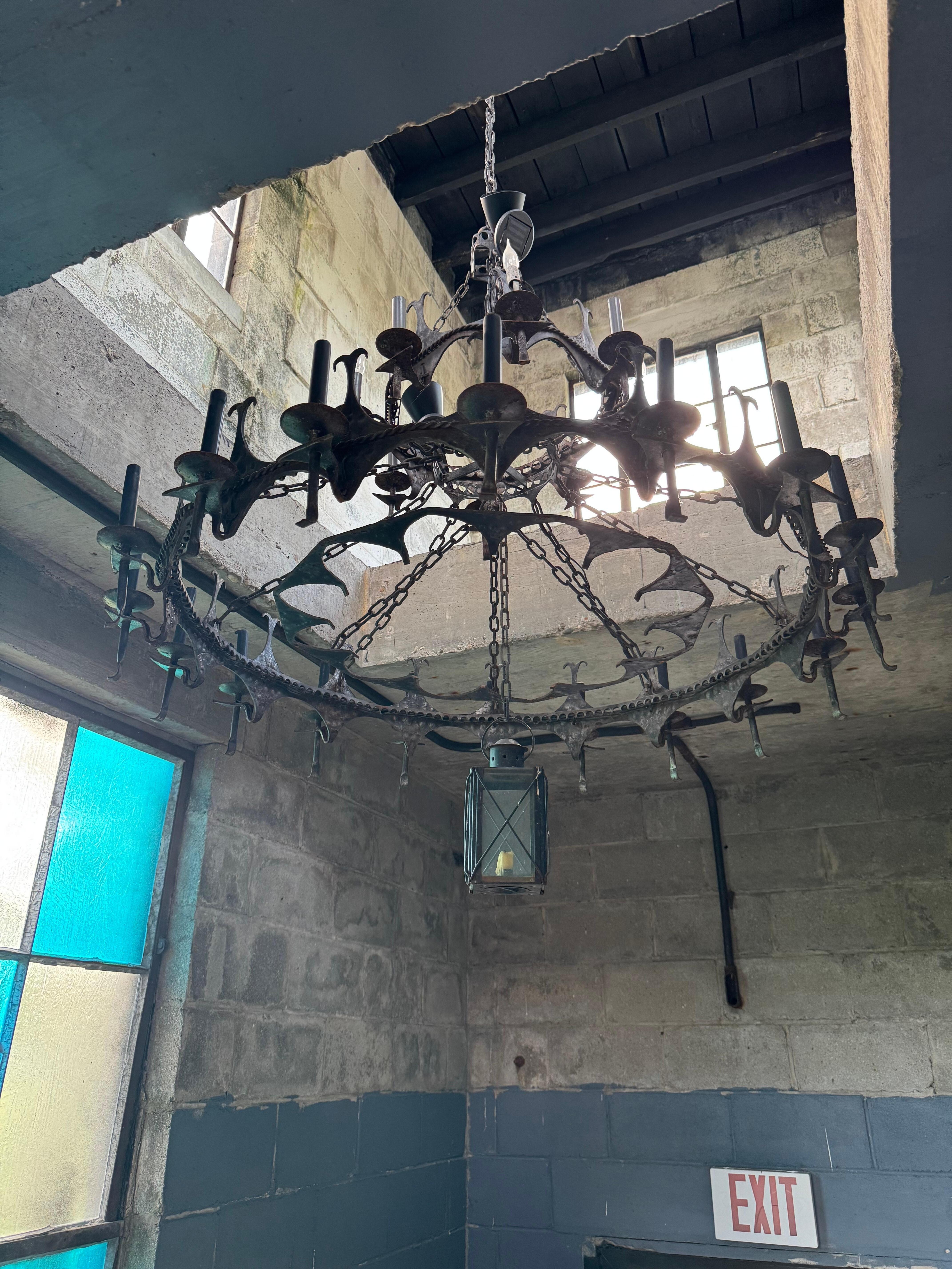 Cool chandelier in castle entrance