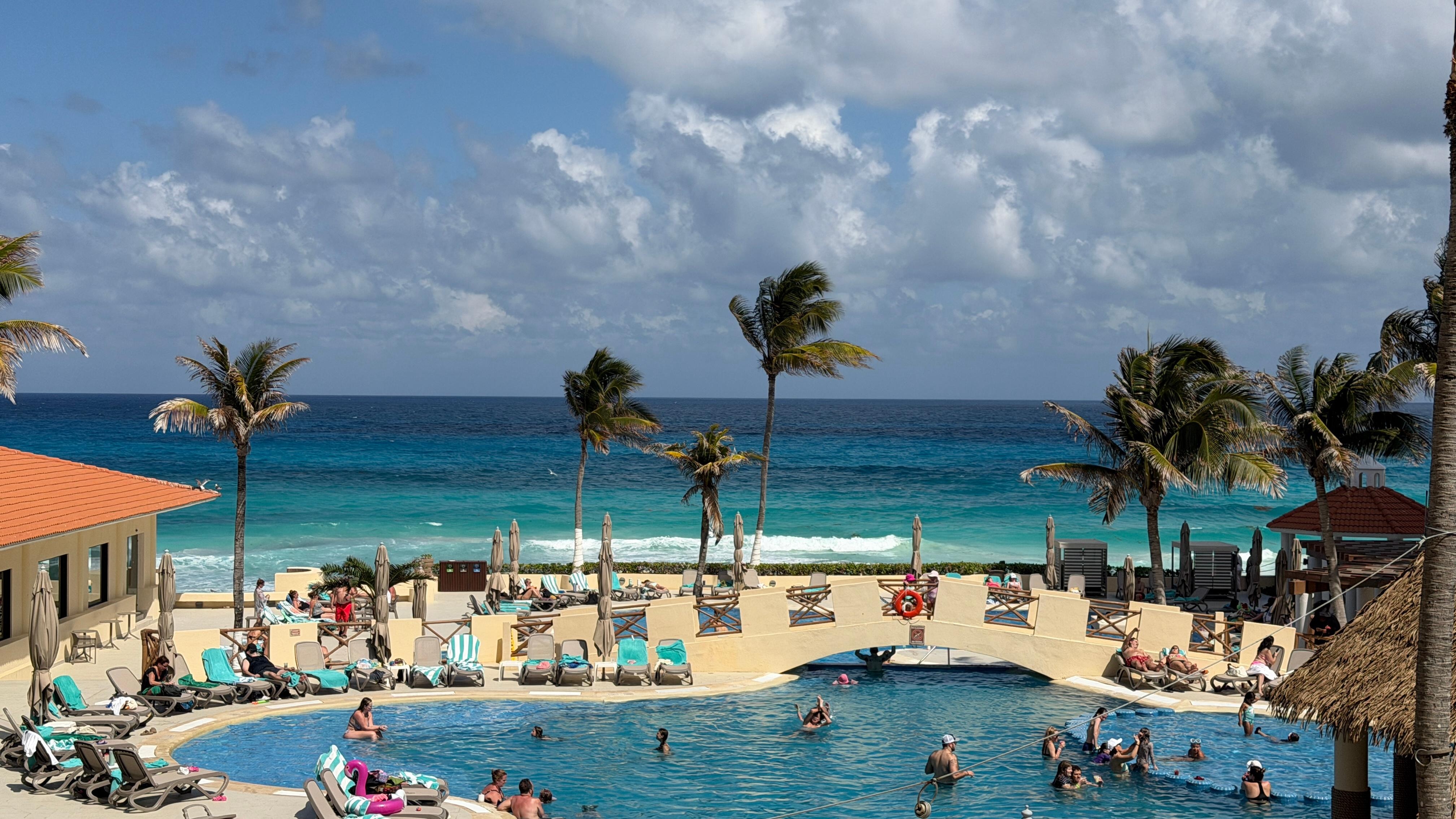 Pool area and beach view 