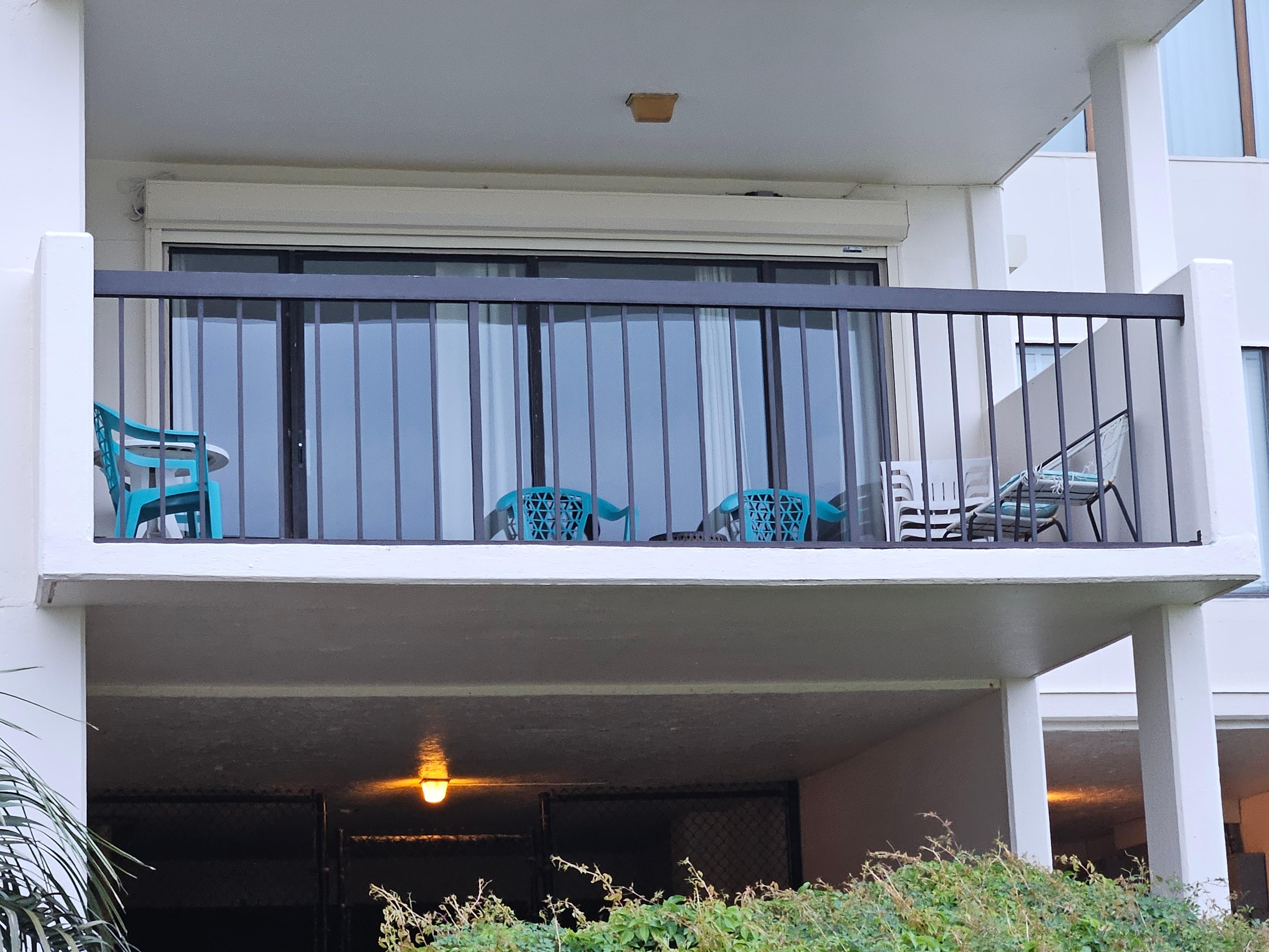 View of the balcony from outside 