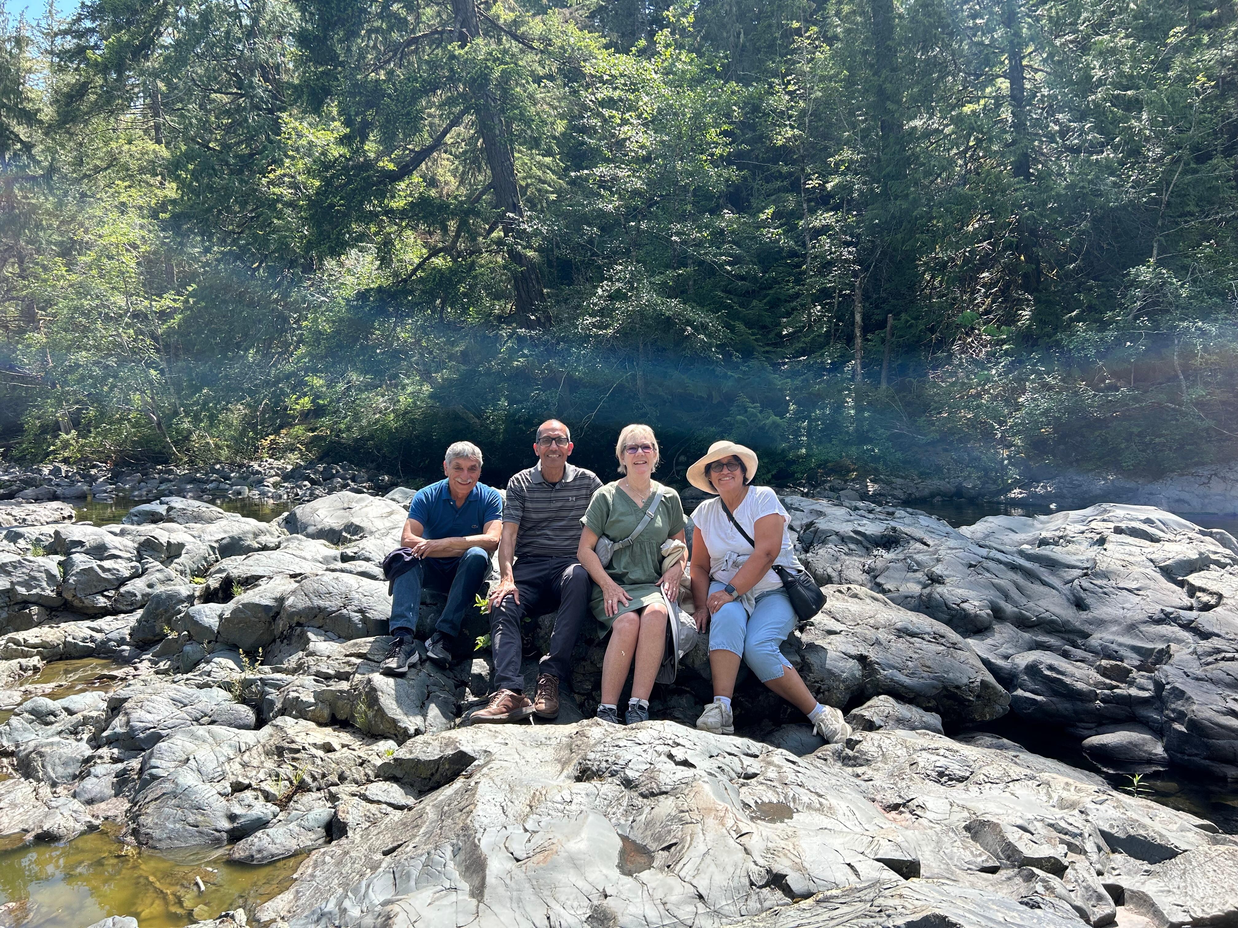 The four of us at Sooke Potholes