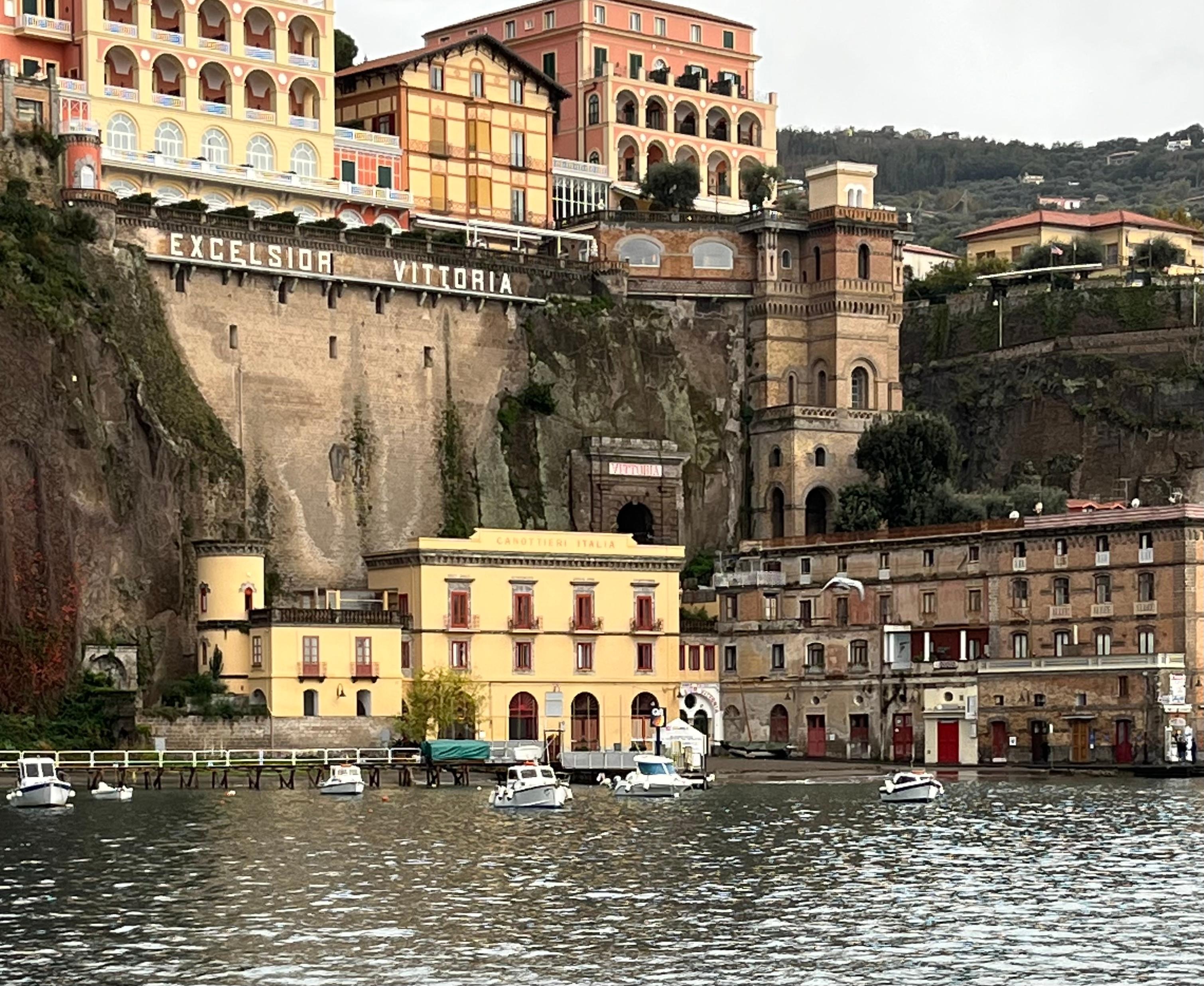 View from the pier towards the hotel.