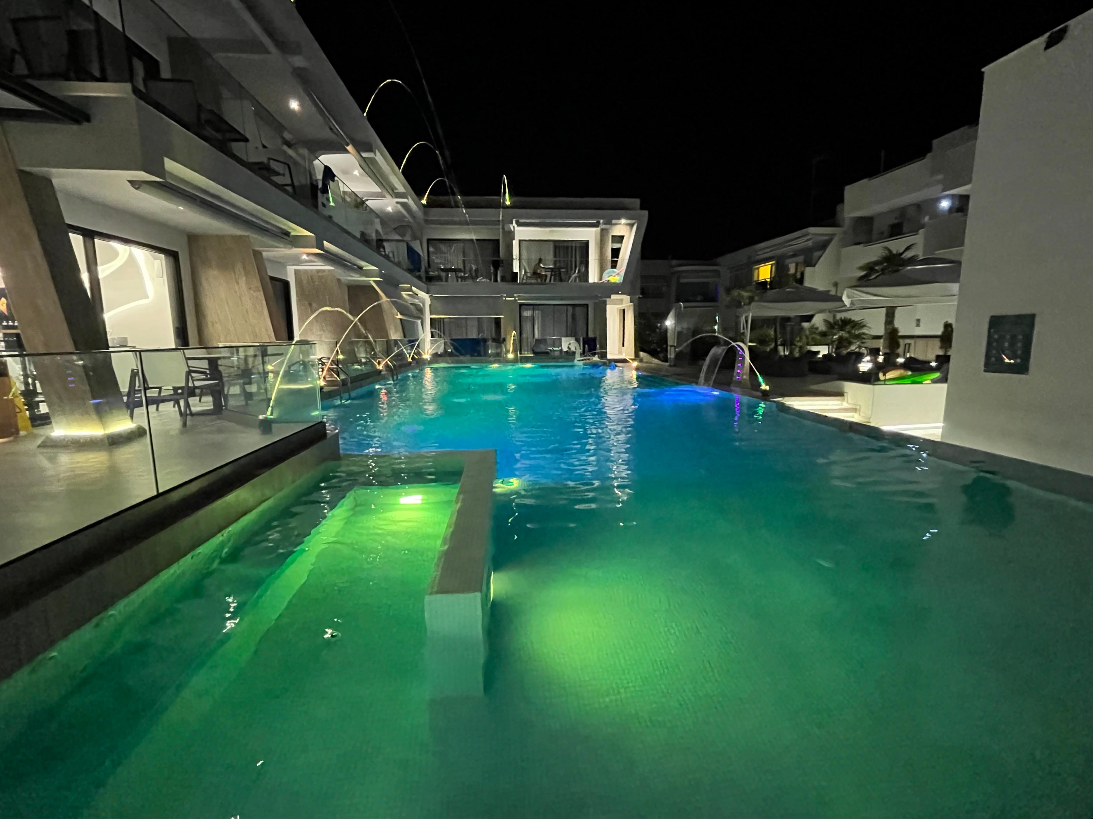 The pool at night