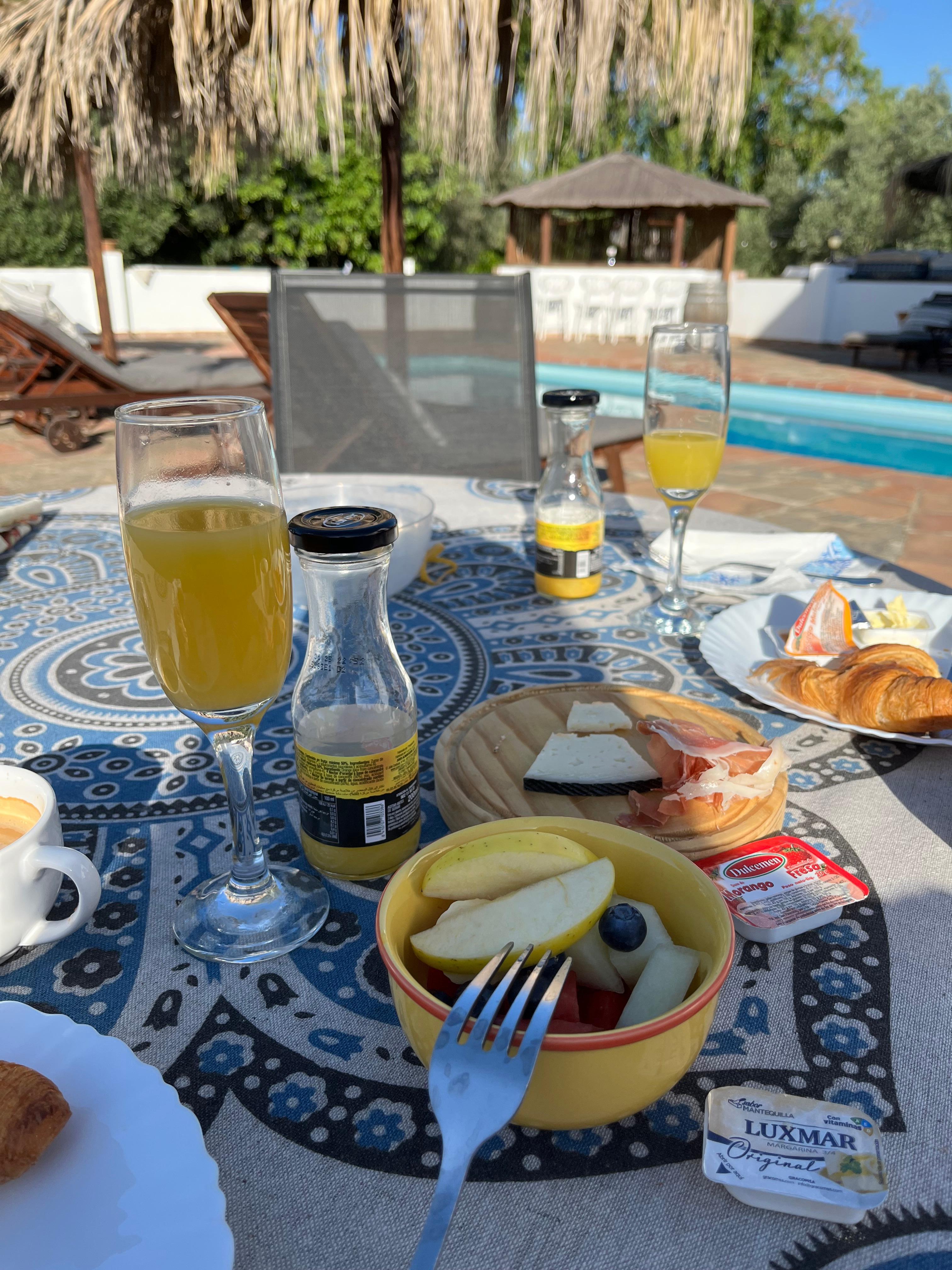 Breakfast by the pool area