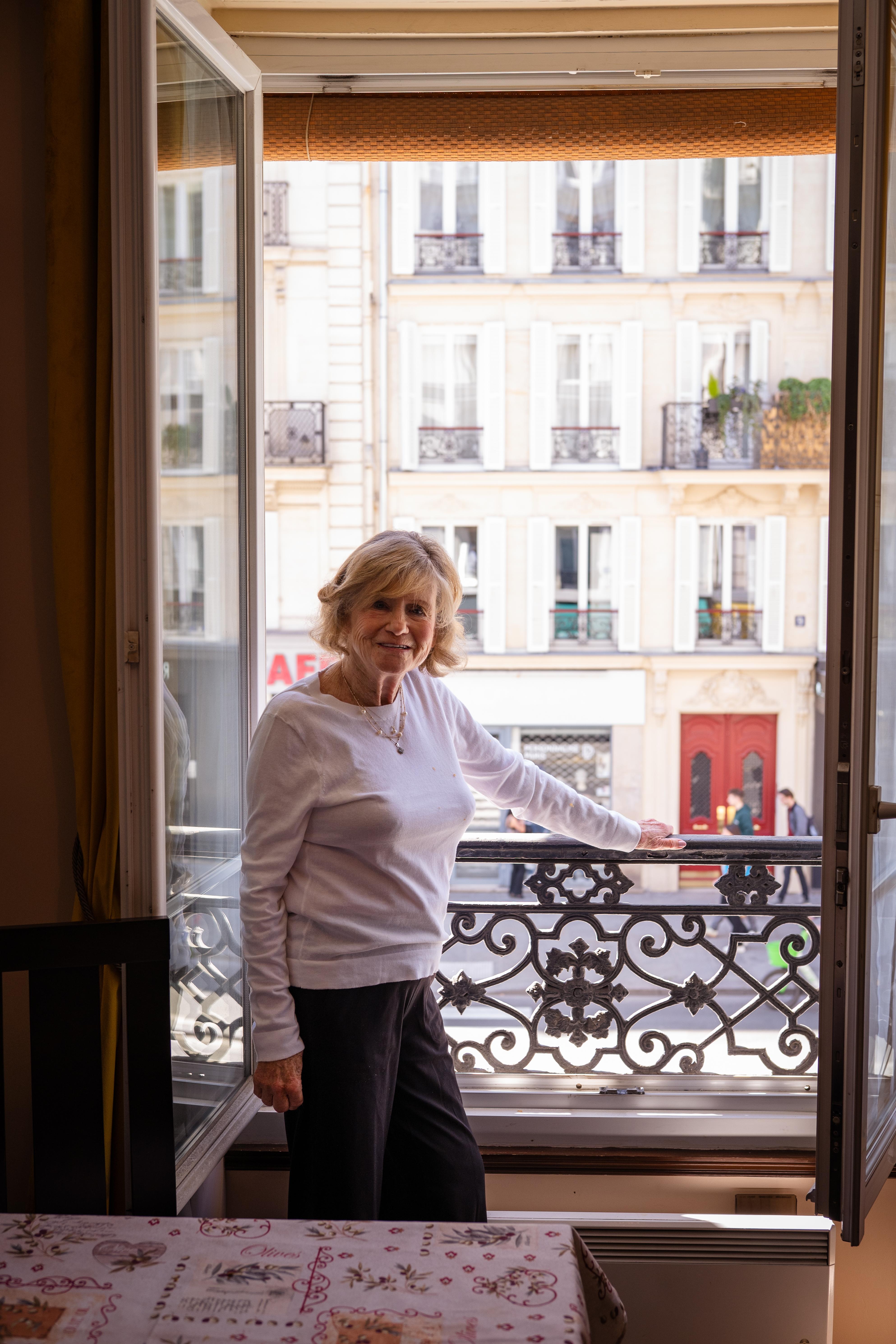 The apartment is bright, with big windows in the living room/kitchen and both bedrooms. 