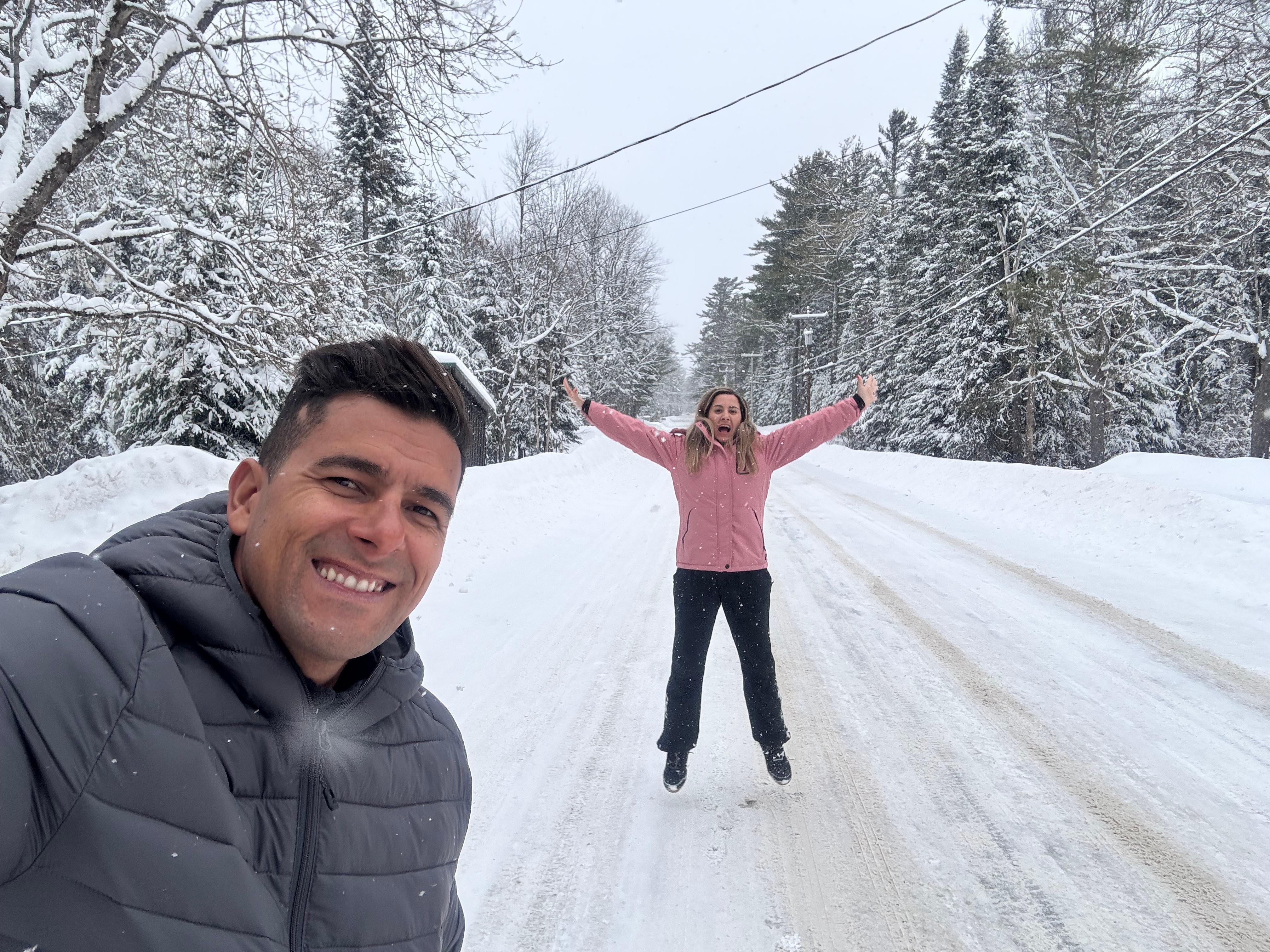 The street in front of the cabin 