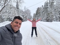 The street in front of the cabin