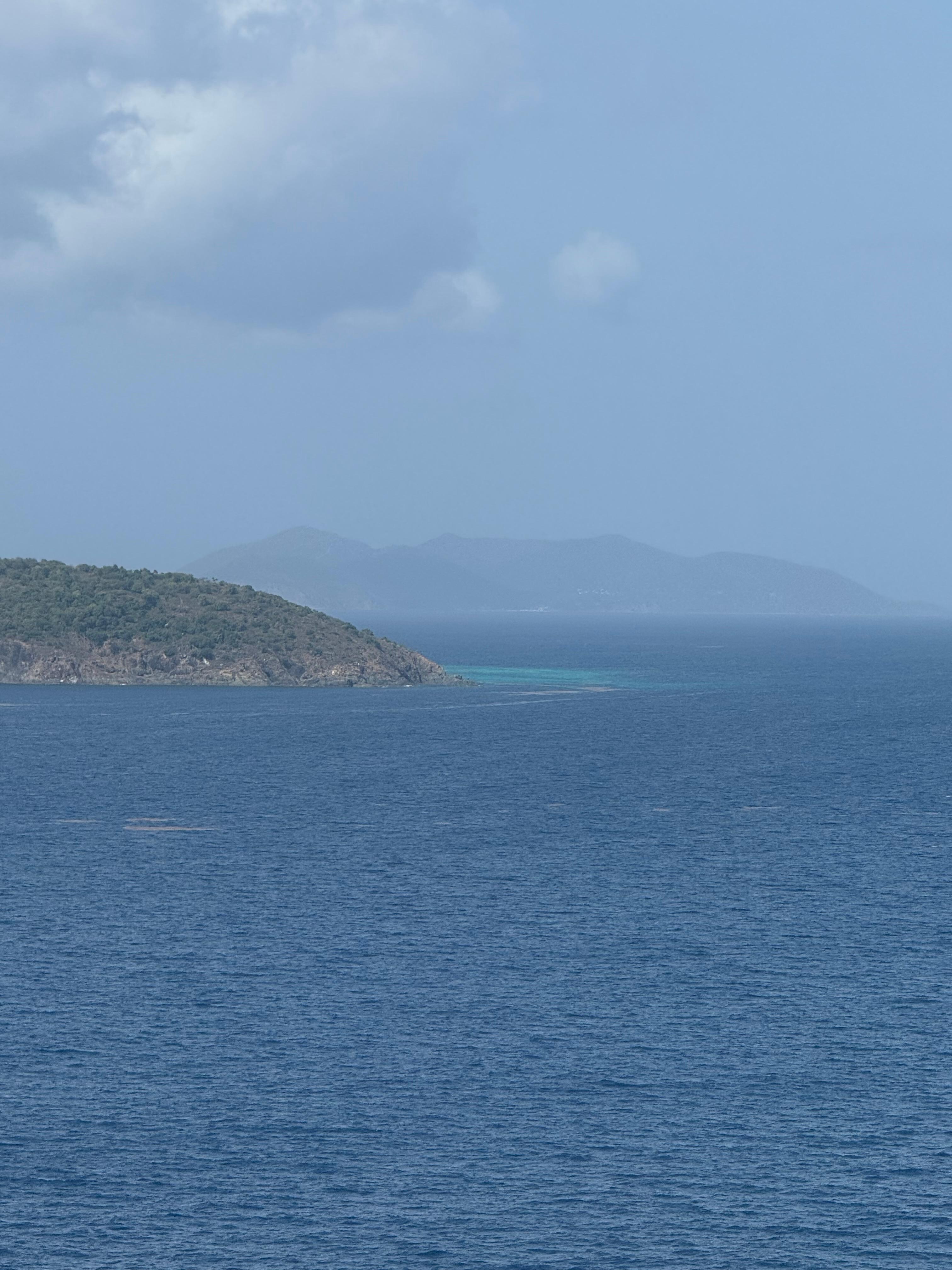 View from the deck, you can see multiple islands