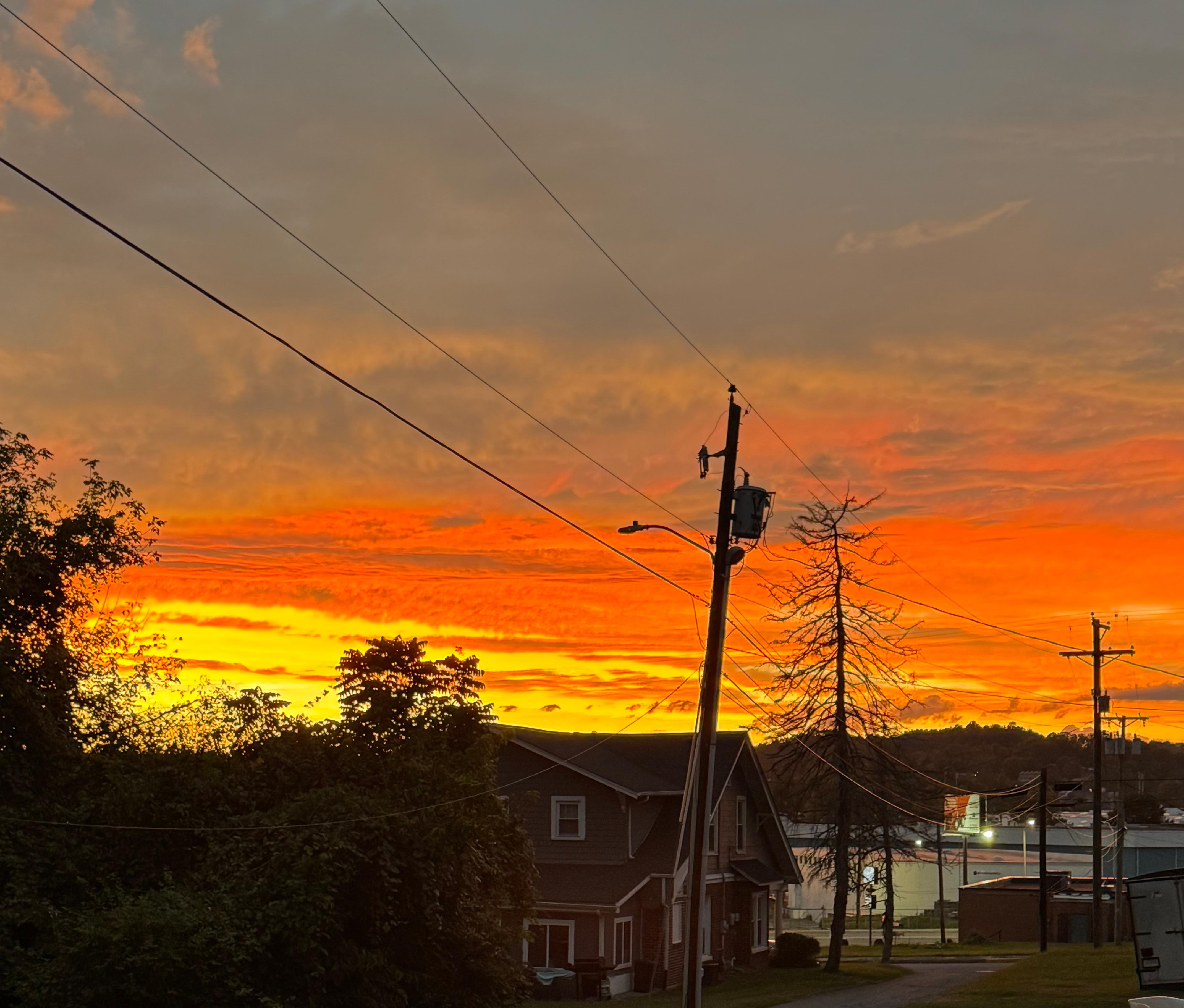 Sunset from the porch sitting in the nice chair.
