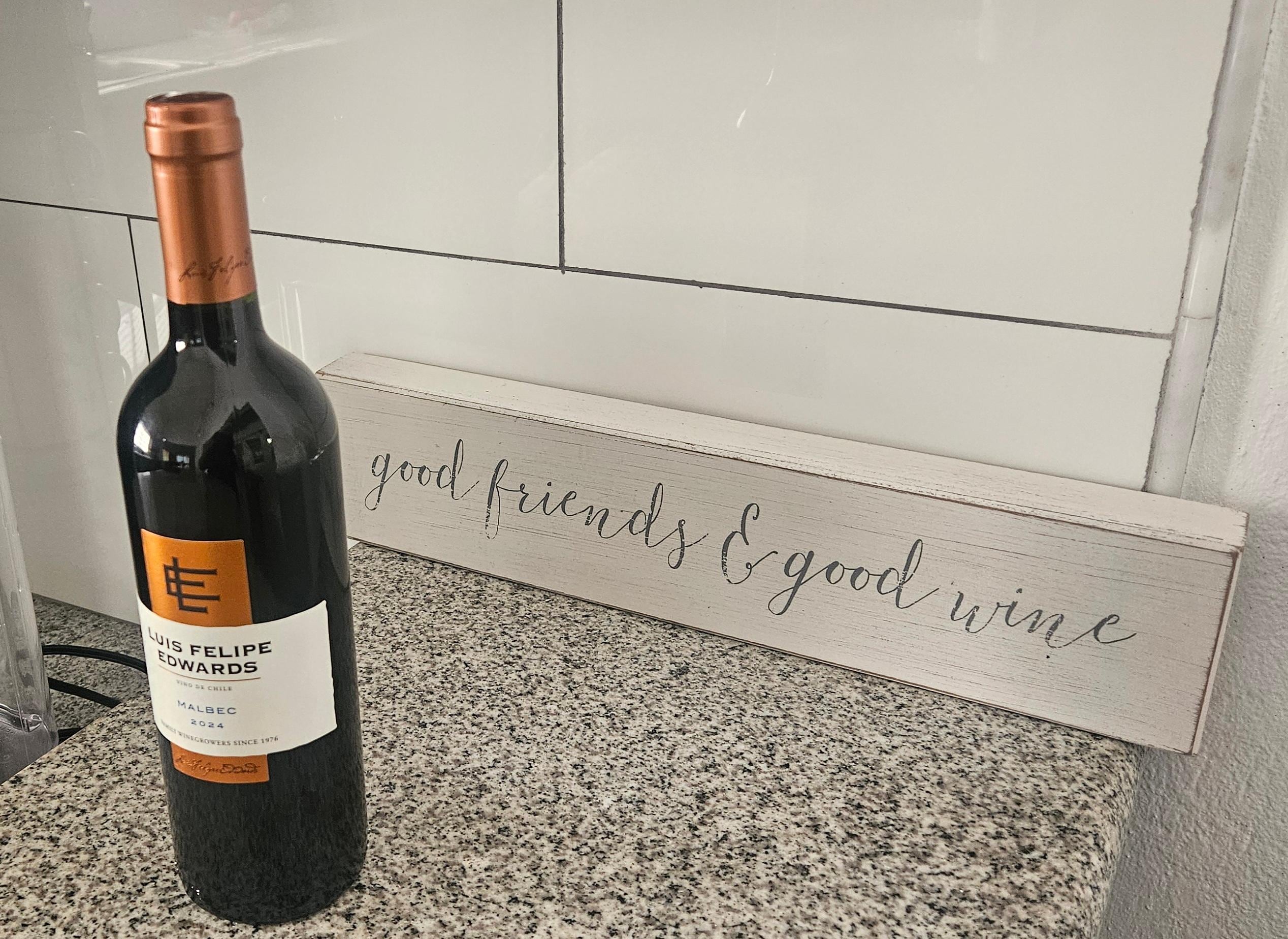 Bottle of wine to welcome us