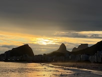 A short walk sunset at the Copa cabana