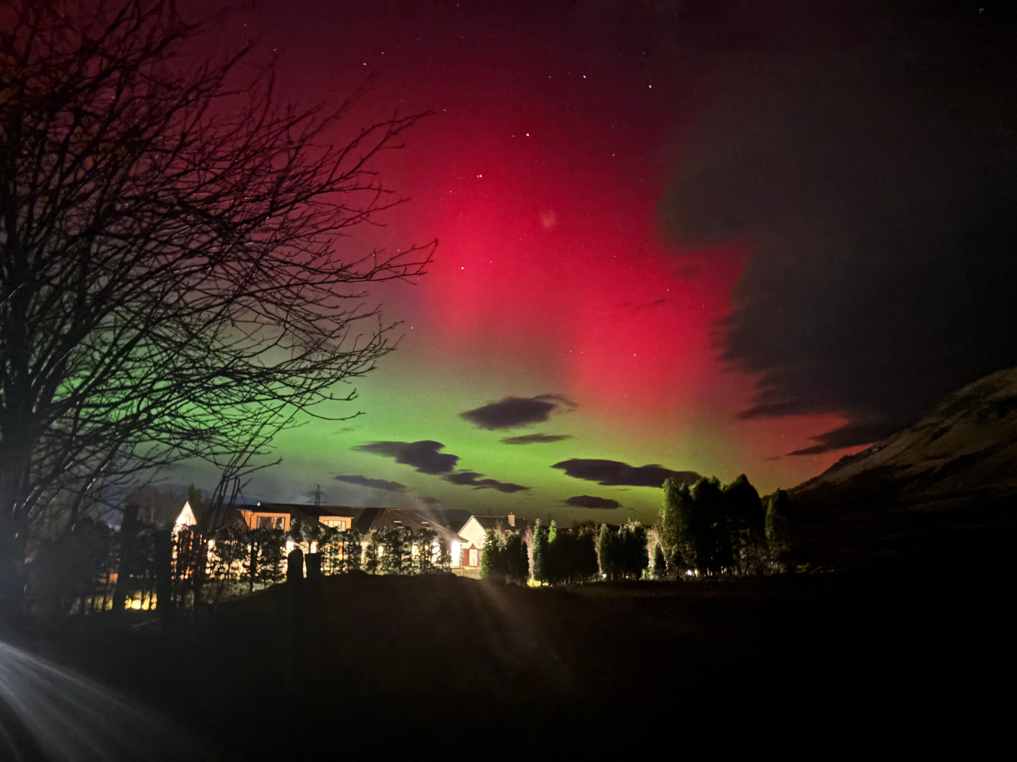 Northern lights right out the back door