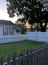 Backyard at sunset