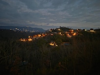 Morning sunrise on a cloudy day. Fairy tale book cover is what came to mind.