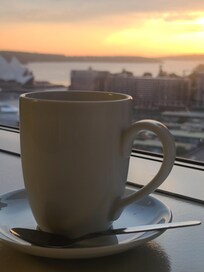 Morning views with in room coffee.