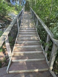 Dock stairs from the middle level, looking up