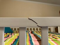 Broken rain on bunk bed