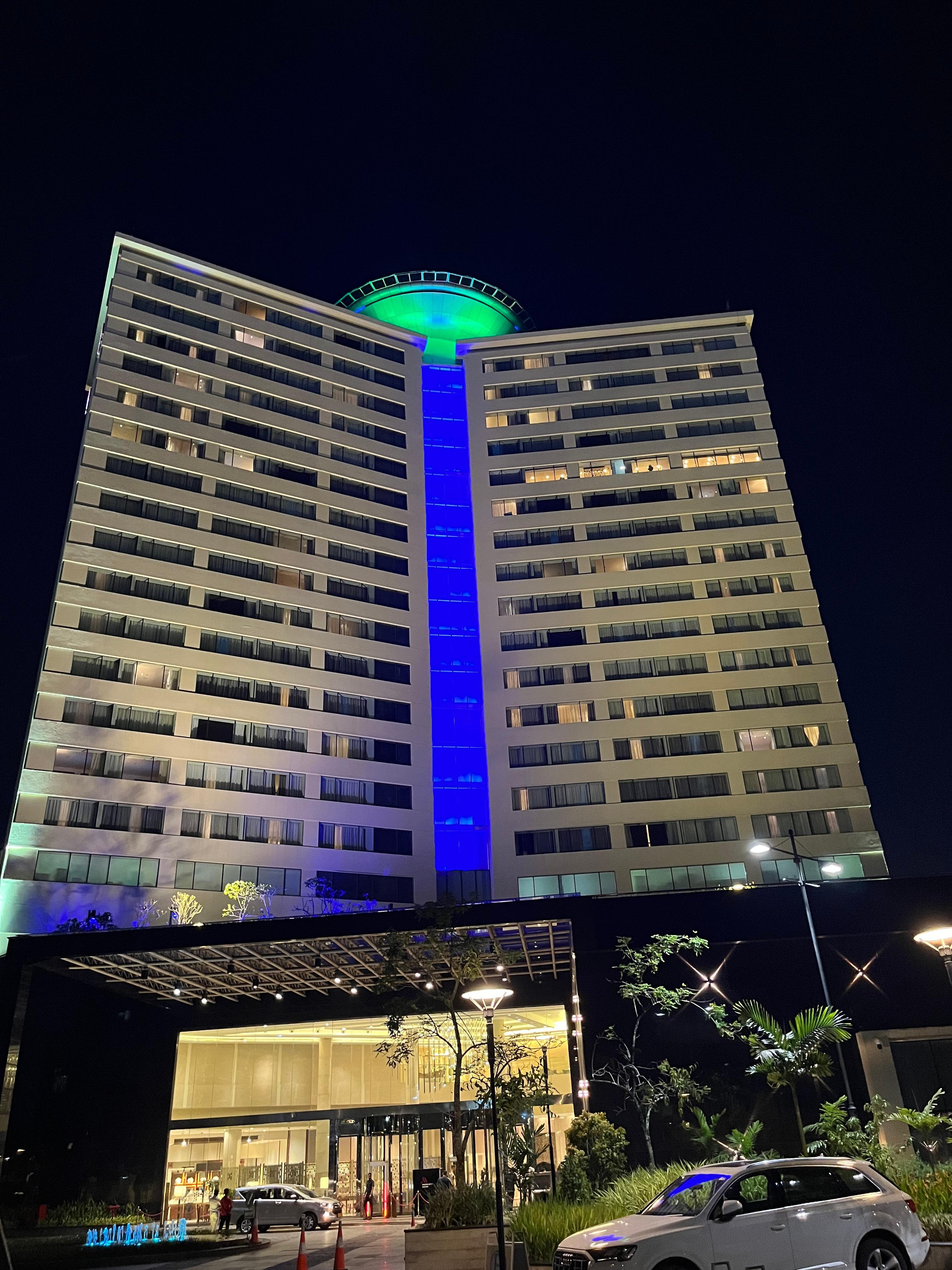 Hotel by night. 