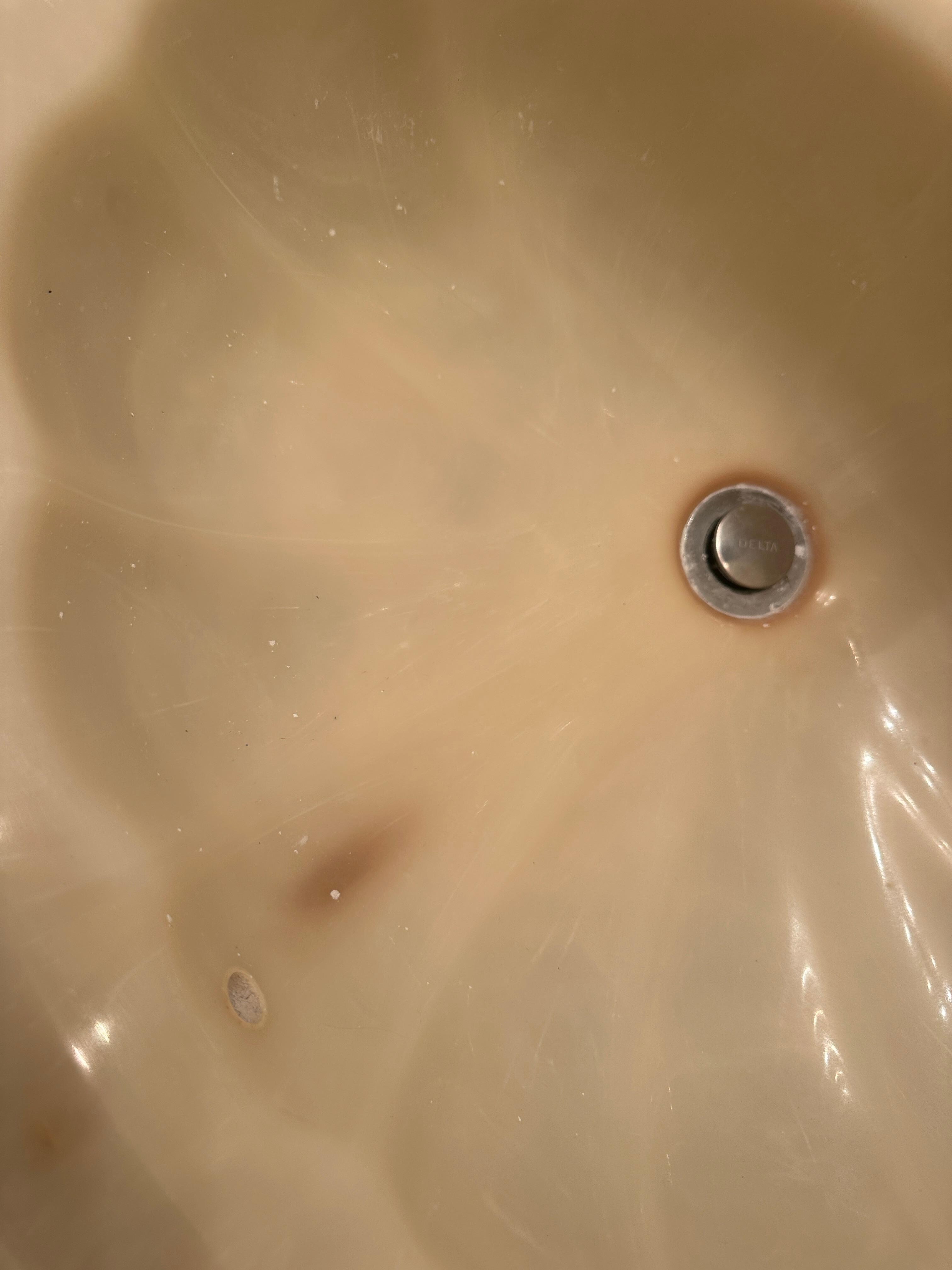 Dirt, grime and toothpaste residue - this was when we arrived 