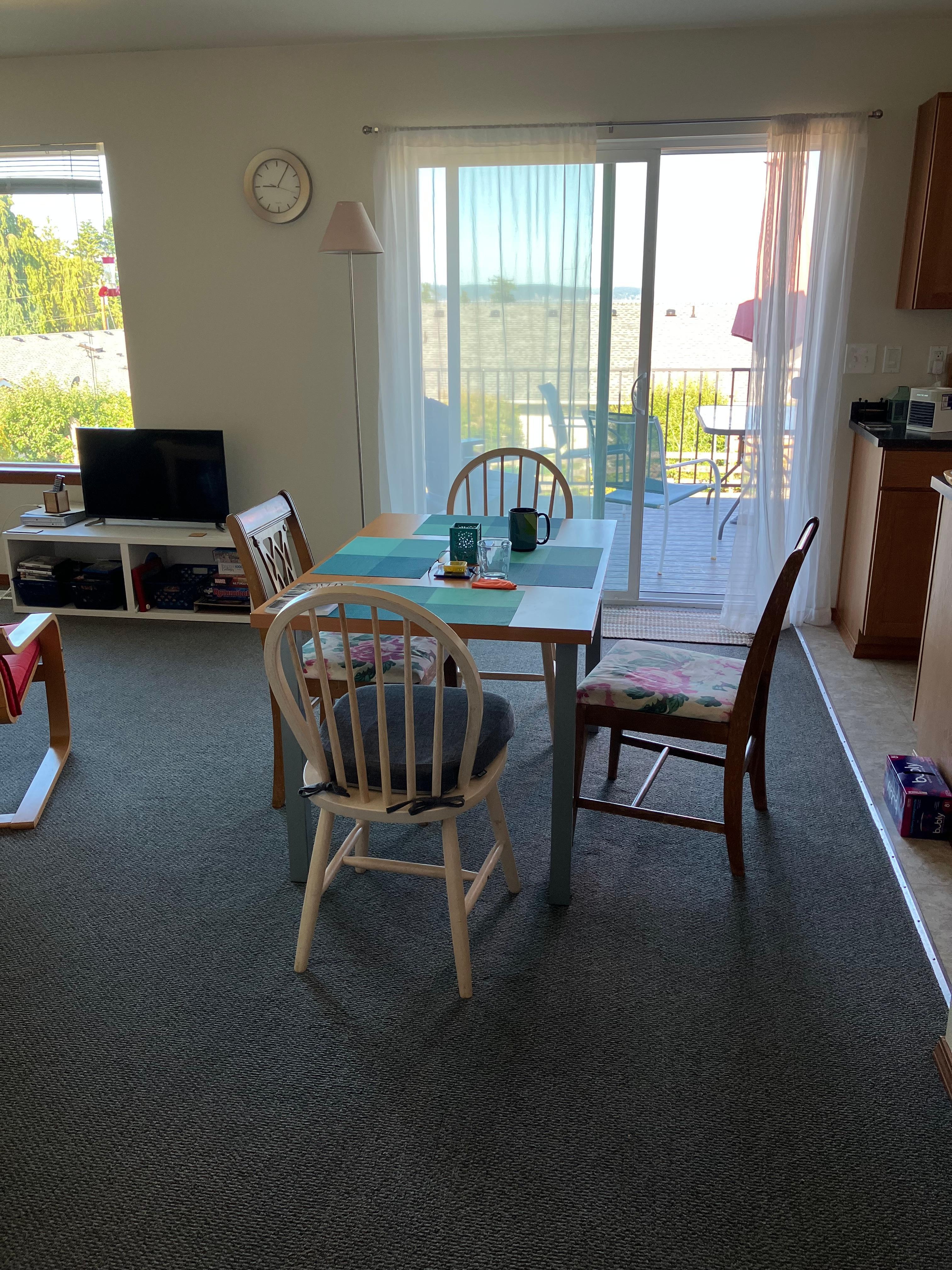 Perfect sitting area right next to the deck