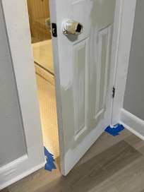 Wet paint on walls.