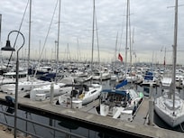 Cabrillo Marina behind Doubletree San Pedro Hotel.