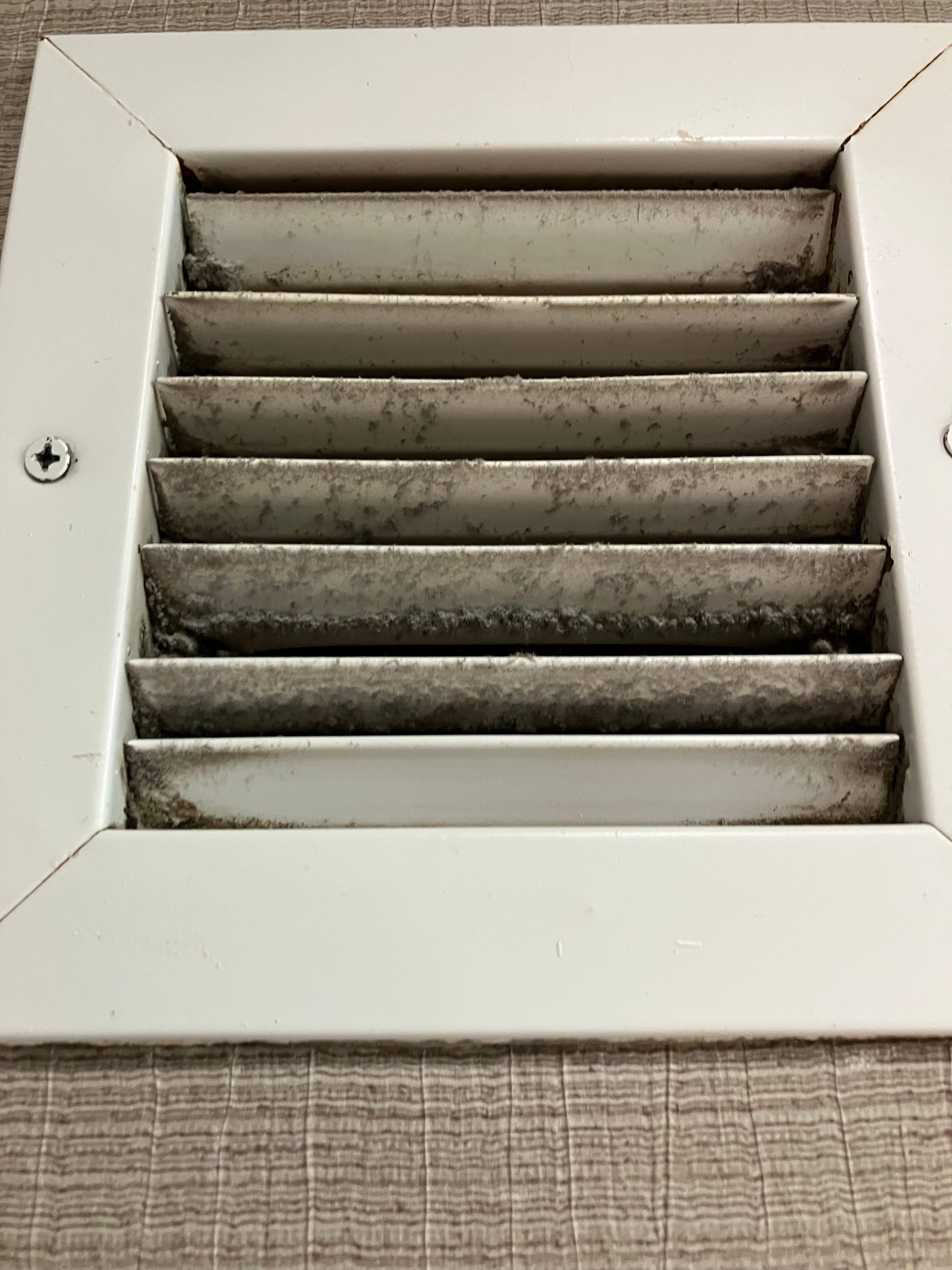Dirty air vent in the bathroom 